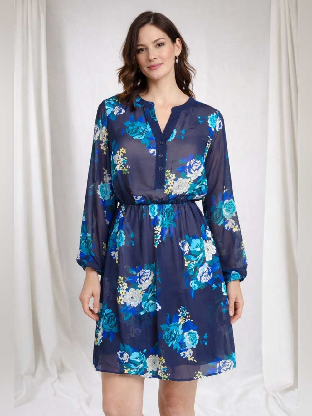 Old Navy Romantic Sheer Floral Overlay Mini Dress